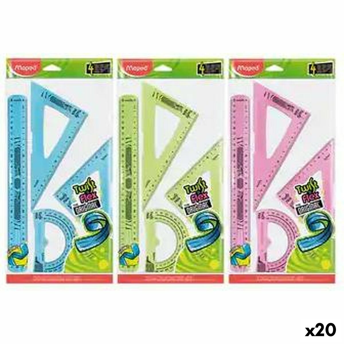 Geometry set Maped Twist’n Flex Maxi 4 Pieces 20 Units Geometry set Maped Twist’n Flex Maxi 4 Pieces 20 Units