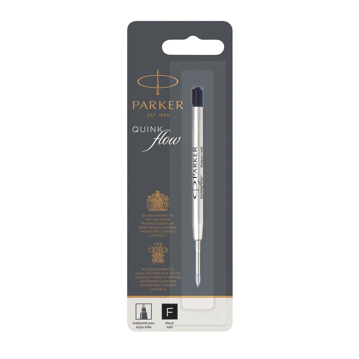 Refill for ballpoint pen Parker Quink Flow Black (12 Units)