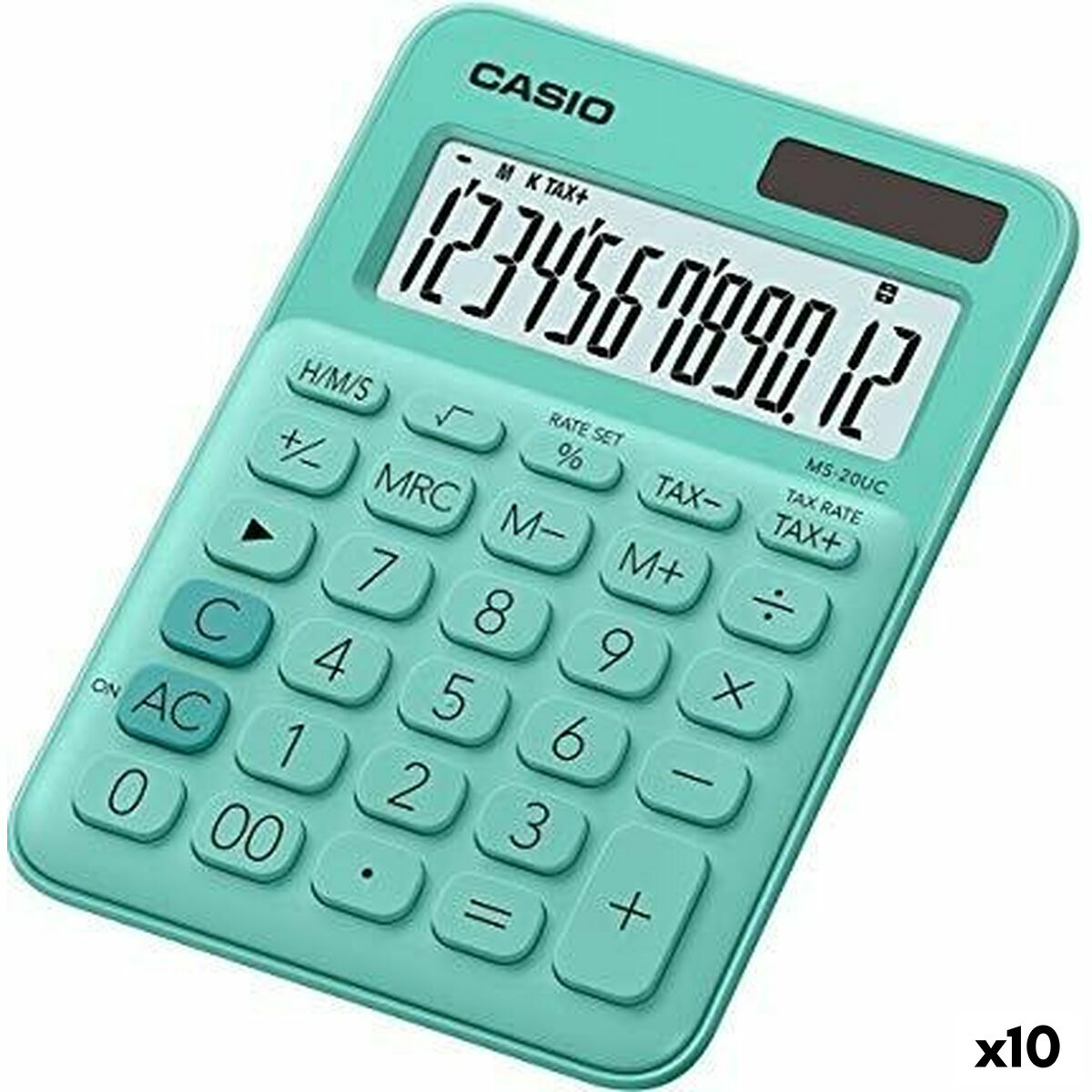 Calculator Casio MS-20UC Green 2,3 x 10,5 x 14,95 cm (10 Units) Calculator Casio MS-20UC Green 2,3 x 10,5 x 14,95 cm (10 Units)