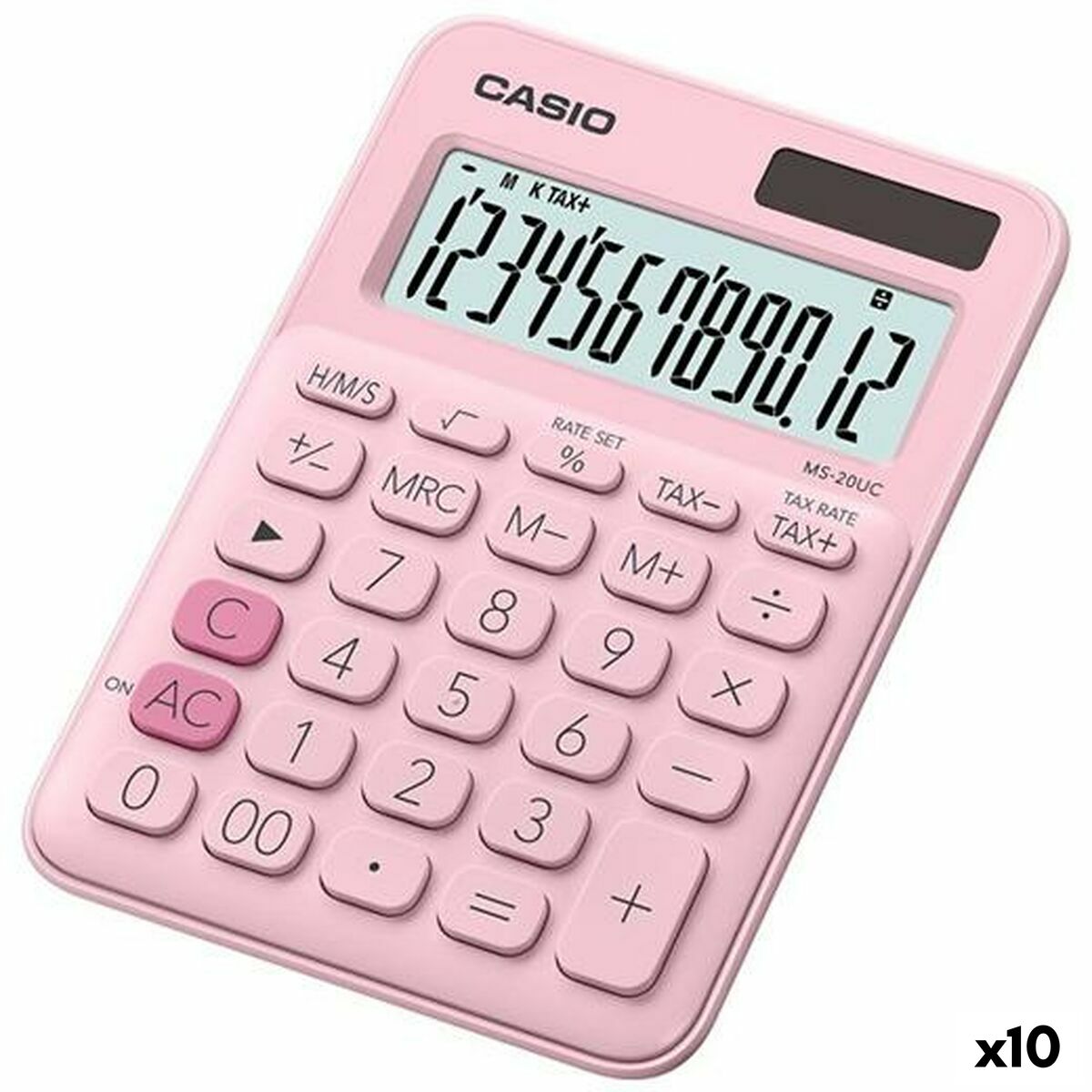 Calculator Casio MS-20UC Pink 2,3 x 10,5 x 14,95 cm (10 Units) Calculator Casio MS-20UC Pink 2,3 x 10,5 x 14,95 cm (10 Units)