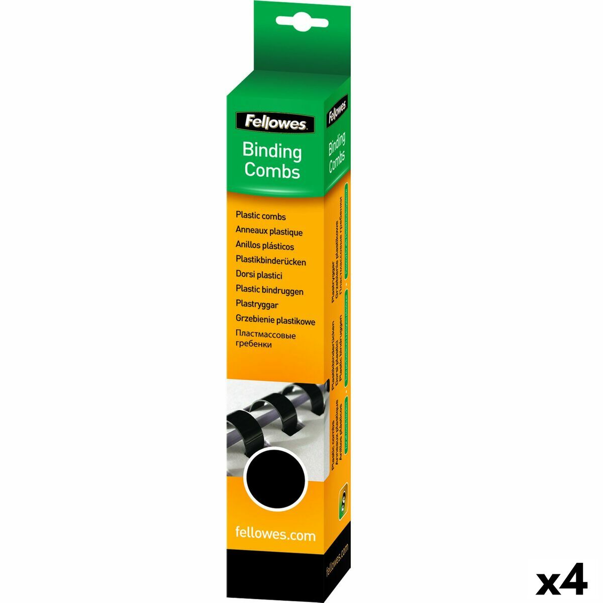 Spirals Fellowes 50 Pieces Binding Black PVC ( 32 mm) (4 Units)
