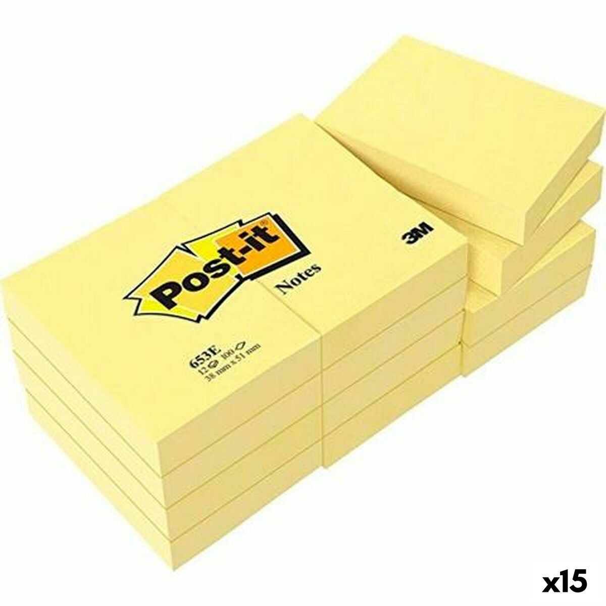 Notepad Post-it 38 x 51 mm Yellow (15 Units) Notepad Post-it 38 x 51 mm Yellow (15 Units)