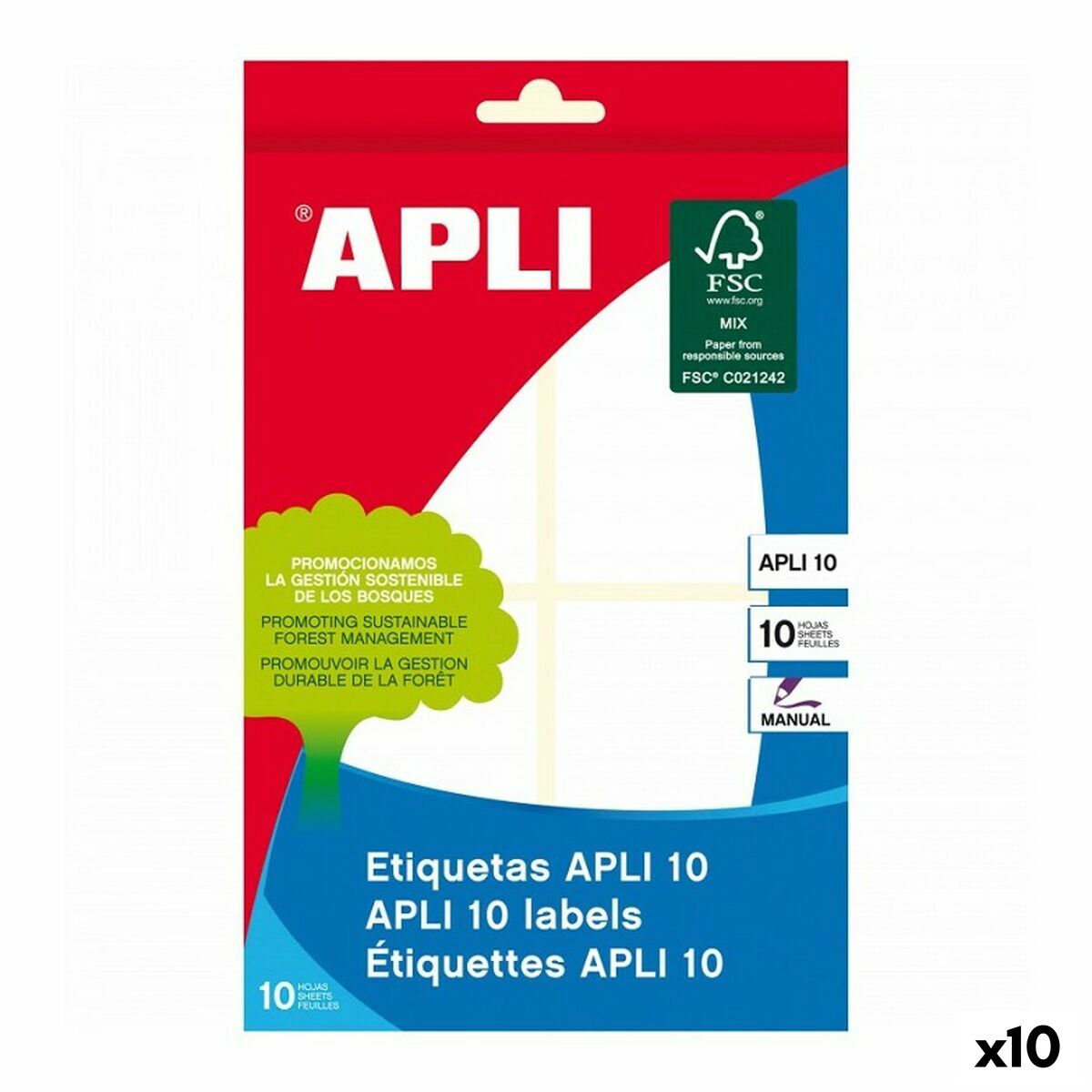Labels Apli 10 120 Pieces White 10 Sheets 36 x 40 mm (10 Units) Labels Apli 10 120 Pieces White 10 Sheets 36 x 40 mm (10 Units)