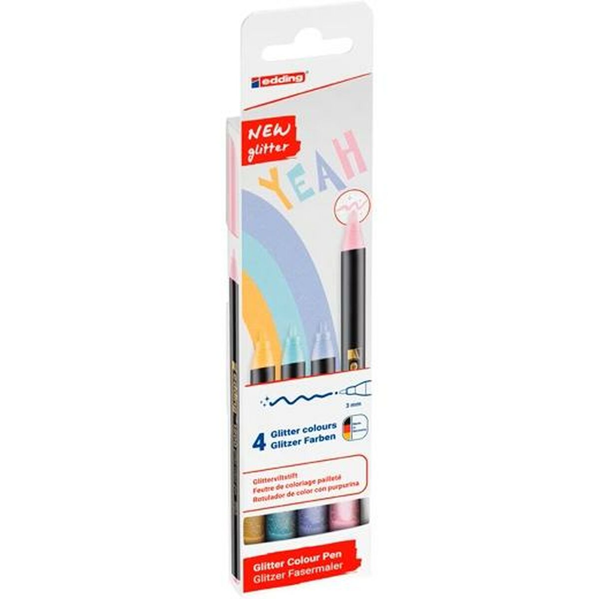 Set of Felt Tip Pens Edding 1200 Multicolour Cake Glitter 4 Pieces Set of Felt Tip Pens Edding 1200 Multicolour Cake Glitter 4 Pieces