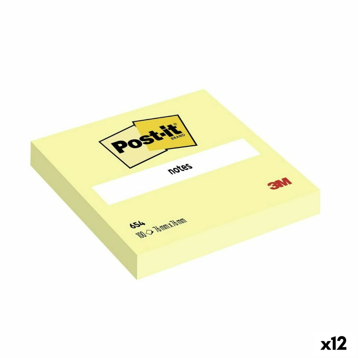 Sticky Notes Post-it 654 Yellow 76 x 76 mm (12 Units) Sticky Notes Post-it 654 Yellow 76 x 76 mm (12 Units)