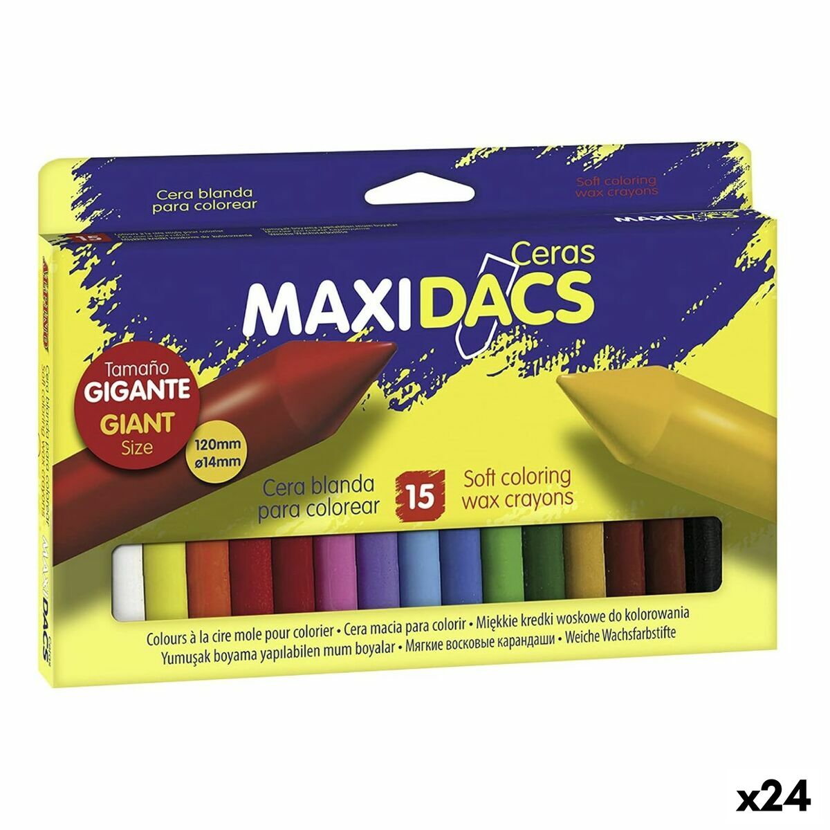 Coloured crayons Alpino Maxidacs Multicolour (24 Units) Coloured crayons Alpino Maxidacs Multicolour (24 Units)
