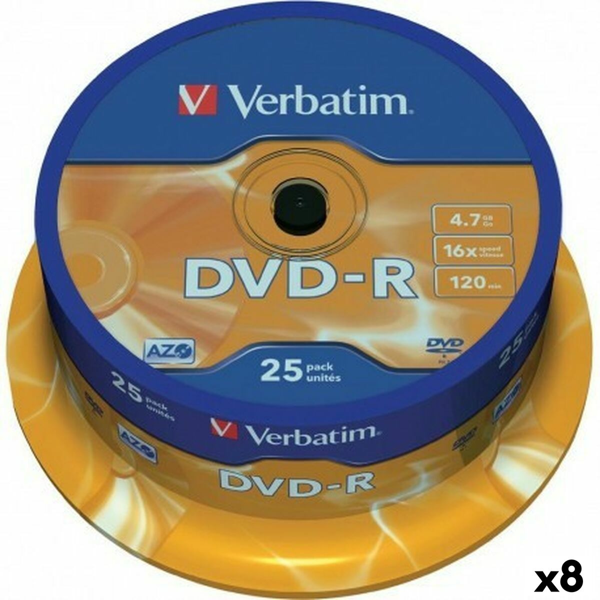 DVD-R Verbatim 4,7 GB 16x (8 Units) DVD-R Verbatim 4,7 GB 16x (8 Units)