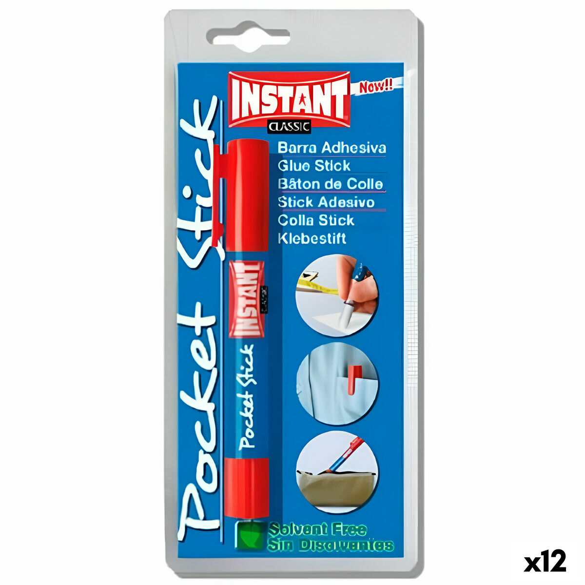 Glue stick INSTANT Pocket Stick Classic 5 g (12 Units) Glue stick INSTANT Pocket Stick Classic 5 g (12 Units)