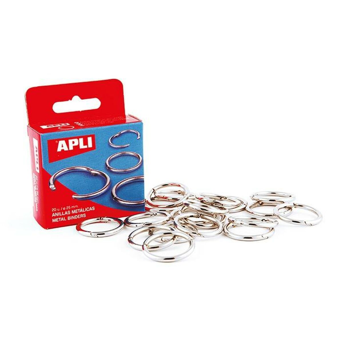 Rings Apli Silver  38 mm Binding (10 Units)