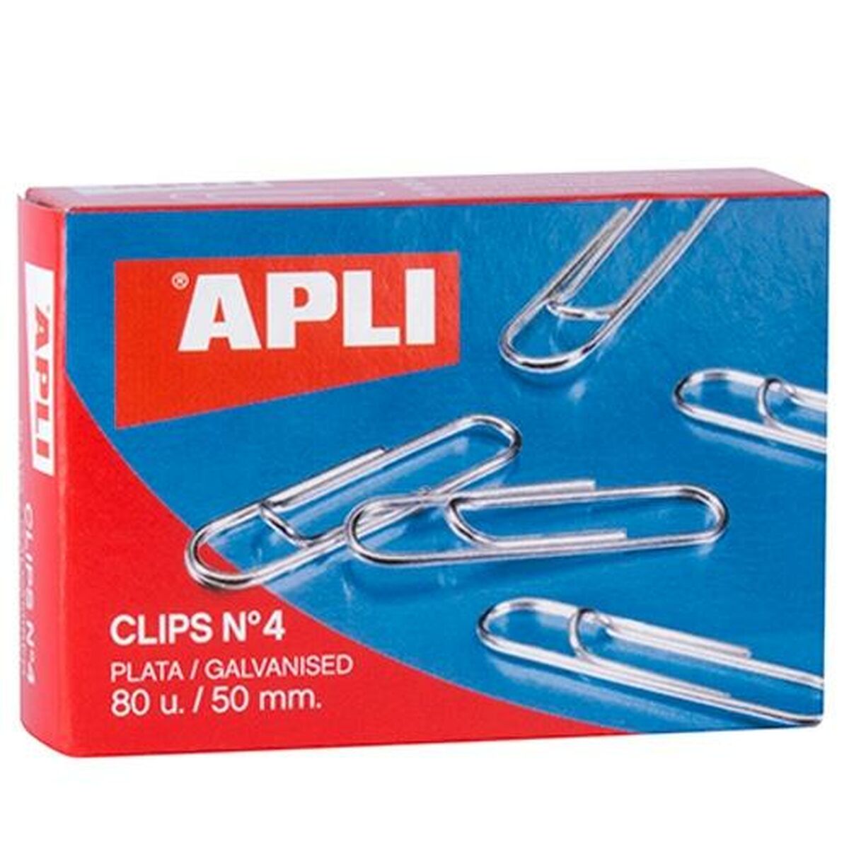 Clips Apli N 4 Silver 50 mm (10 Pieces) (12 Units)