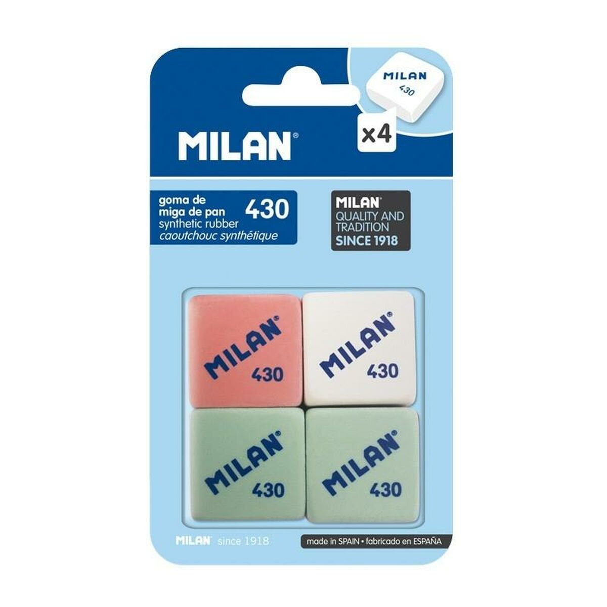 Eraser Set Milan 4 Pieces (25 Units)