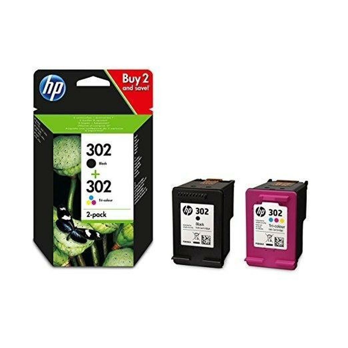 Original Ink Cartridge HP Officejet 3830 – N 302 (F6U66AE + F6U65AE) Yellow (24 Units)