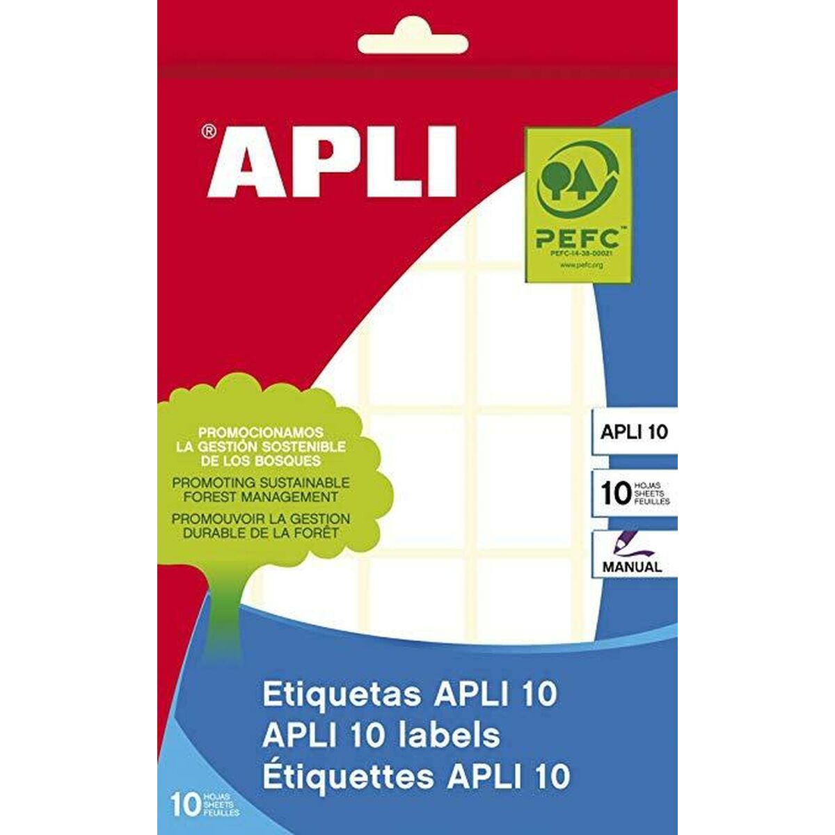 Adhesive labels Apli White Paper 10 Sheets 19 x 27 mm (10 Units)