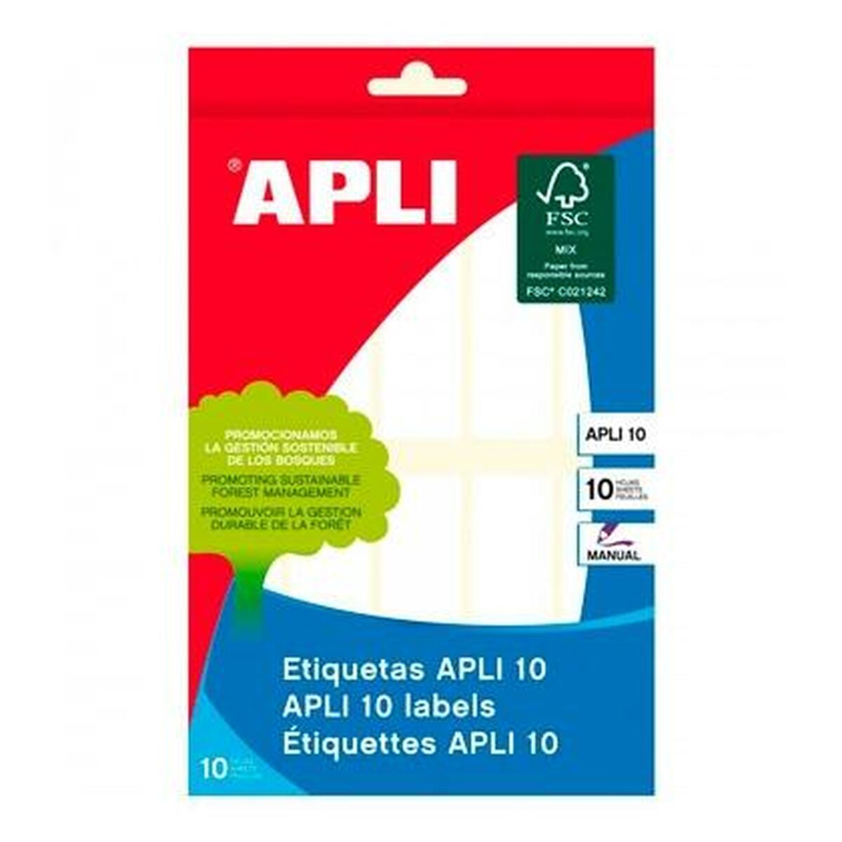 Adhesive labels Apli White Paper 10 Sheets 20 x 75 mm (10 Units)