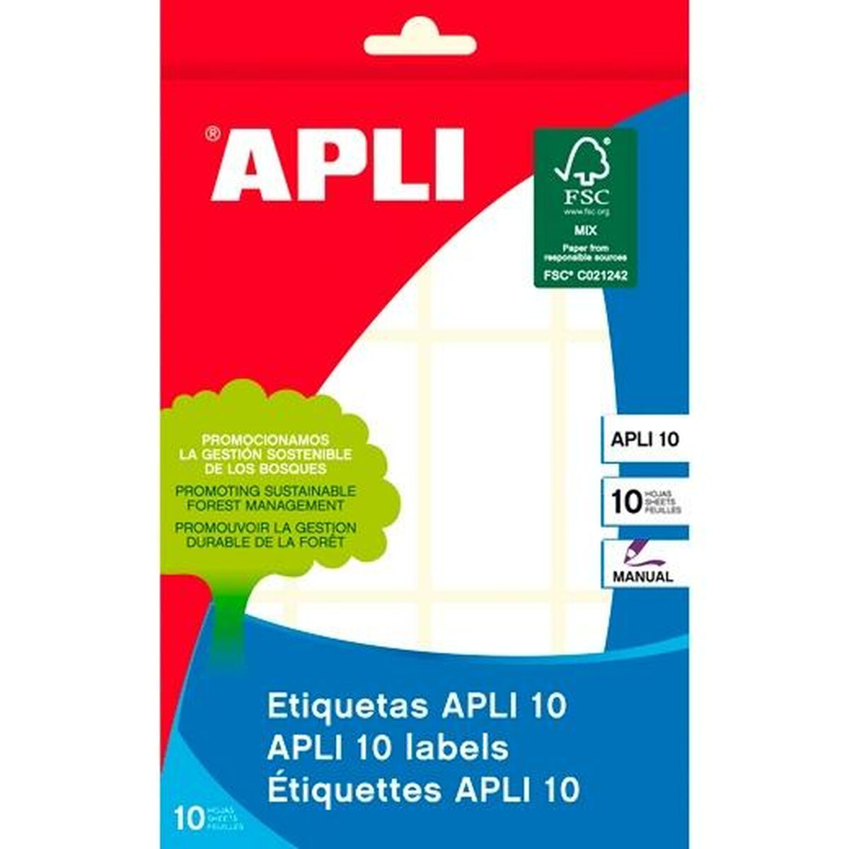 Adhesive labels Apli White Paper 10 Sheets 26 x 54 mm (10 Units)
