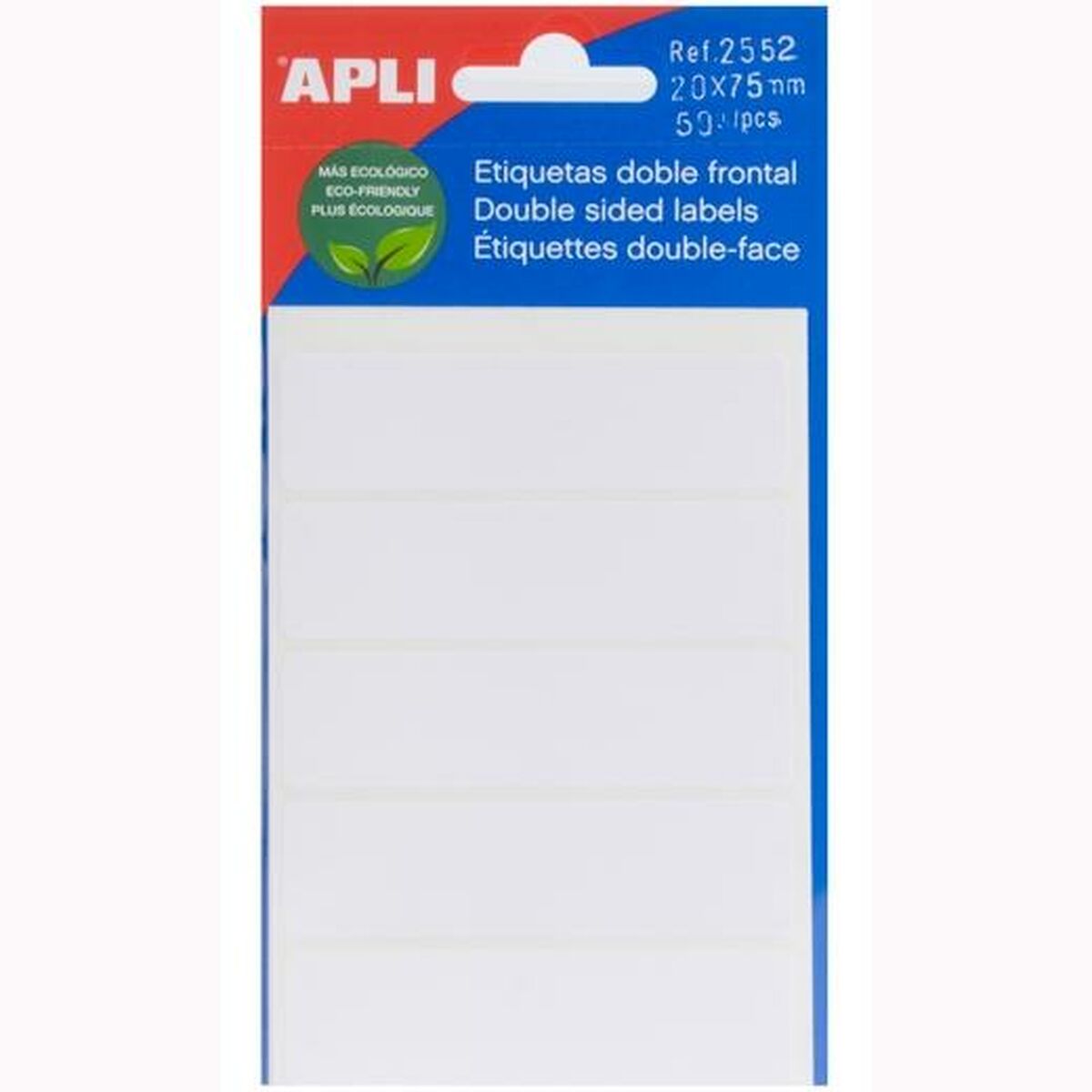 Adhesive labels Apli White Paper 5 Sheets 20 x 75 mm (10 Units)