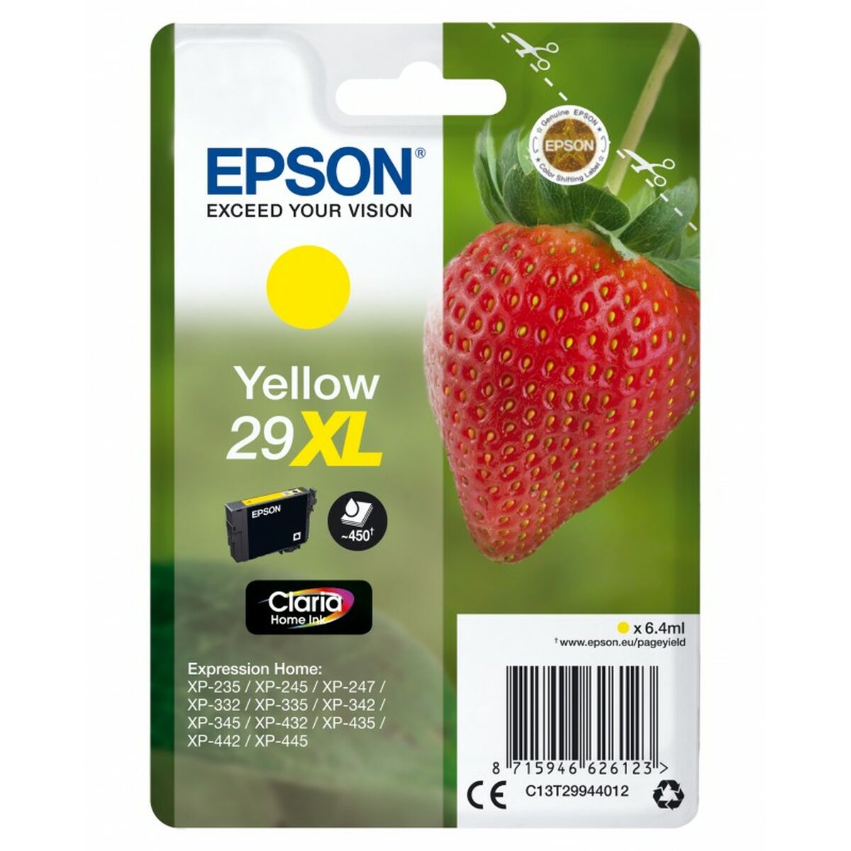 Original Ink Cartridge Epson XP 235 332 335 432 435 – Nº 29 XL Yellow (10 Units)