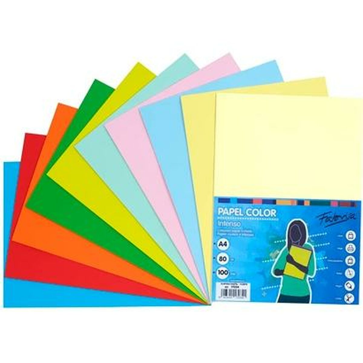 Printer Paper Fabrisa Multicolour A4 100 Sheets (10 Units)