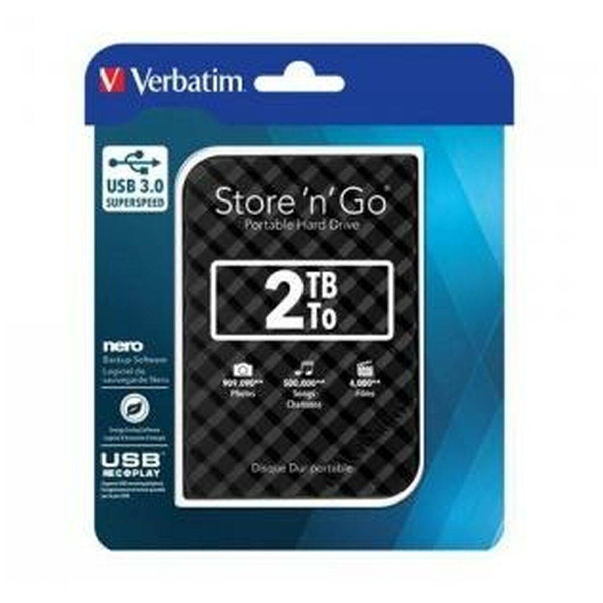 External Hard Drive Verbatim STORE ‘N’ GO GEN 2 Black HDD 2 TB (4 Units)