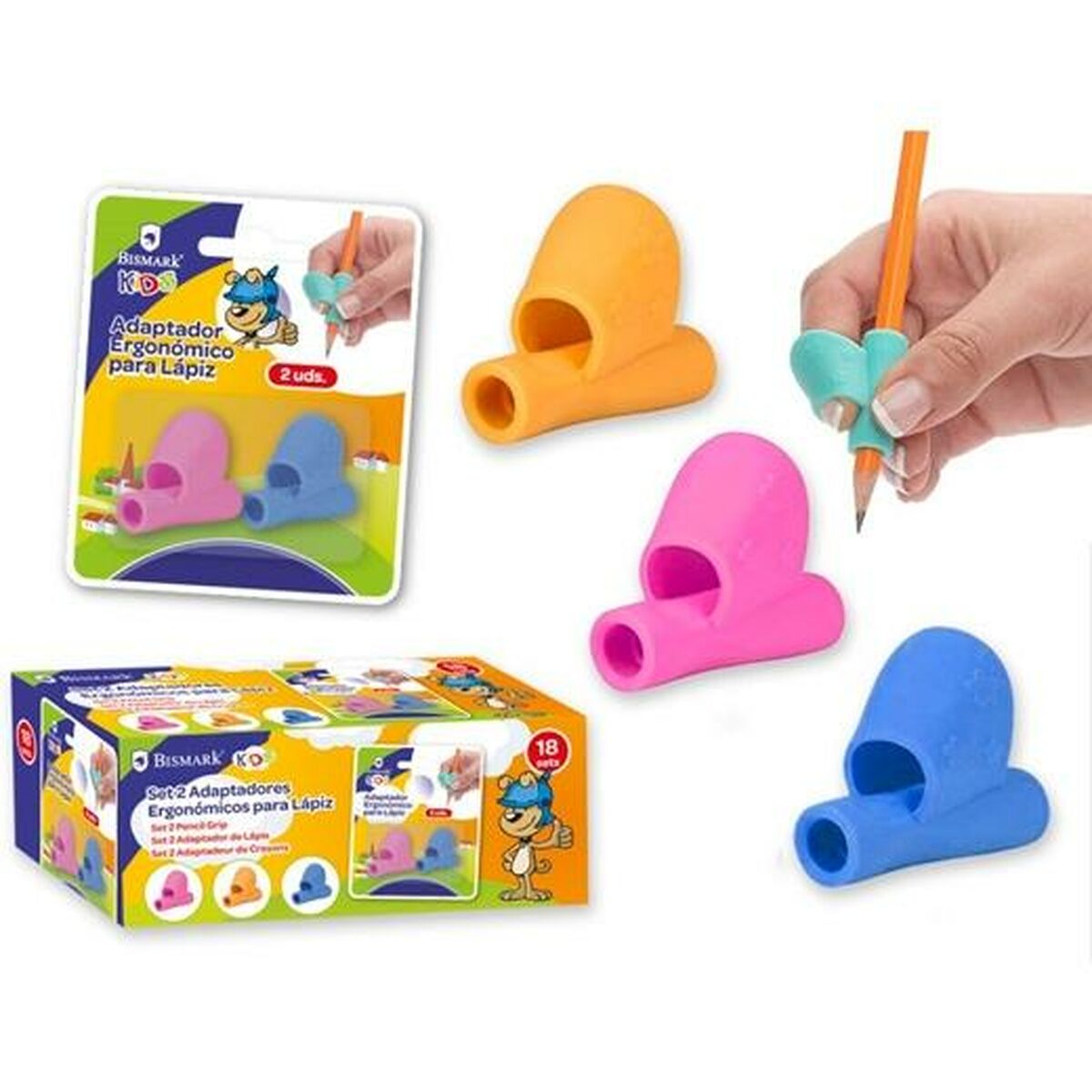 Pencil adapter Bismark Multicolour 2 Pieces (18 Units)