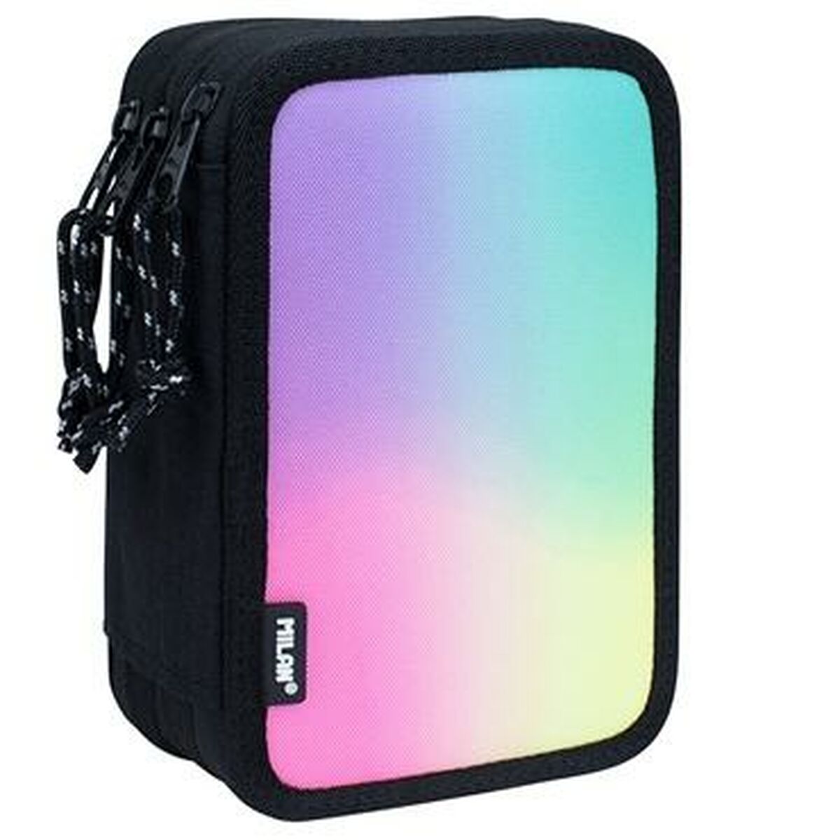 Triple Pencil Case Milan Sunset Black 19,5 x 13 x 7,5 cm (12 Units)
