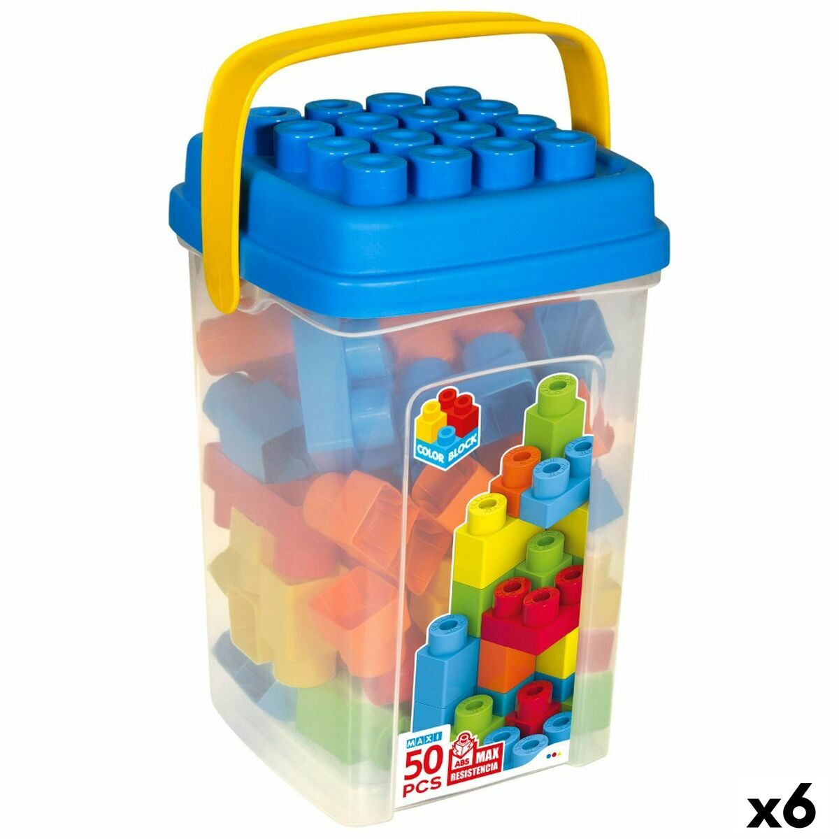 Construction set Color Block Basic Bucket 50 Pieces (6 Units) Construction set Color Block Basic Bucket 50 Pieces (6 Units)
