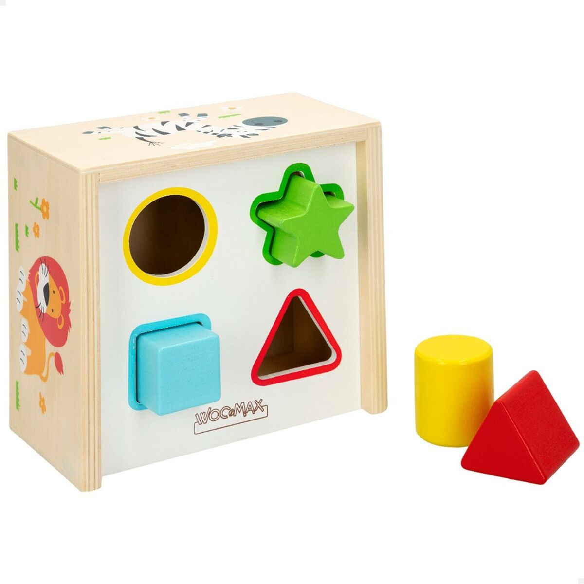 Child’s Wooden Puzzle Woomax Shapes 13,5 x 7,5 x 13 cm (6 Units)