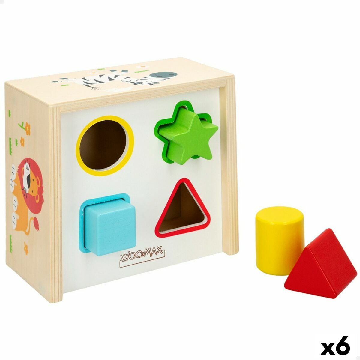 Child’s Wooden Puzzle Woomax Shapes 13,5 x 7,5 x 13 cm (6 Units) Child’s Wooden Puzzle Woomax Shapes 13,5 x 7,5 x 13 cm (6 Units)