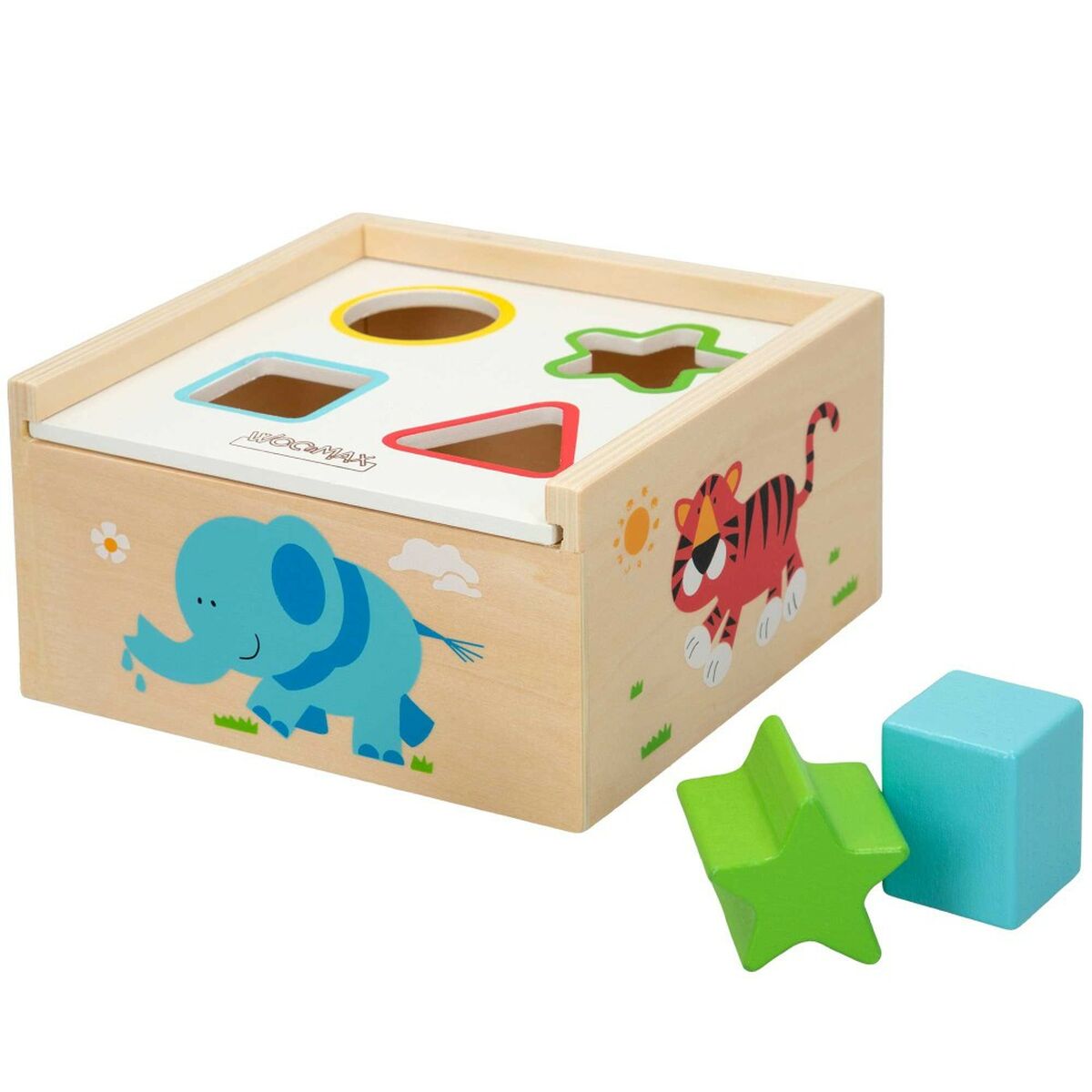 Child’s Wooden Puzzle Woomax Shapes 13,5 x 7,5 x 13 cm (6 Units)