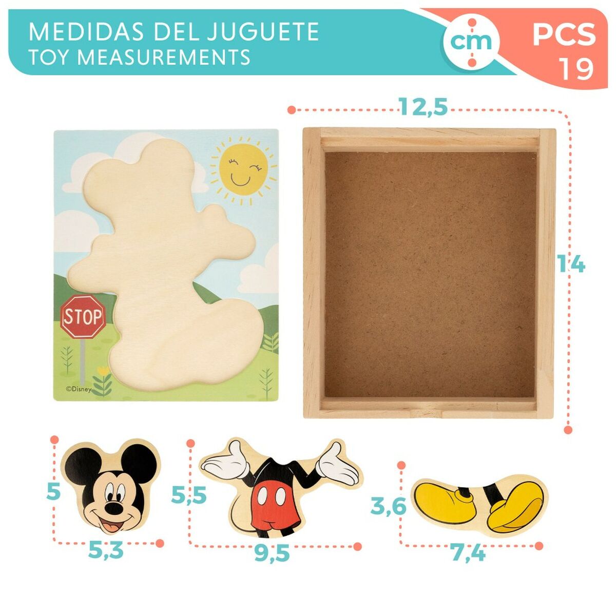 Child’s Wooden Puzzle Disney + 2 Years (12 Units)