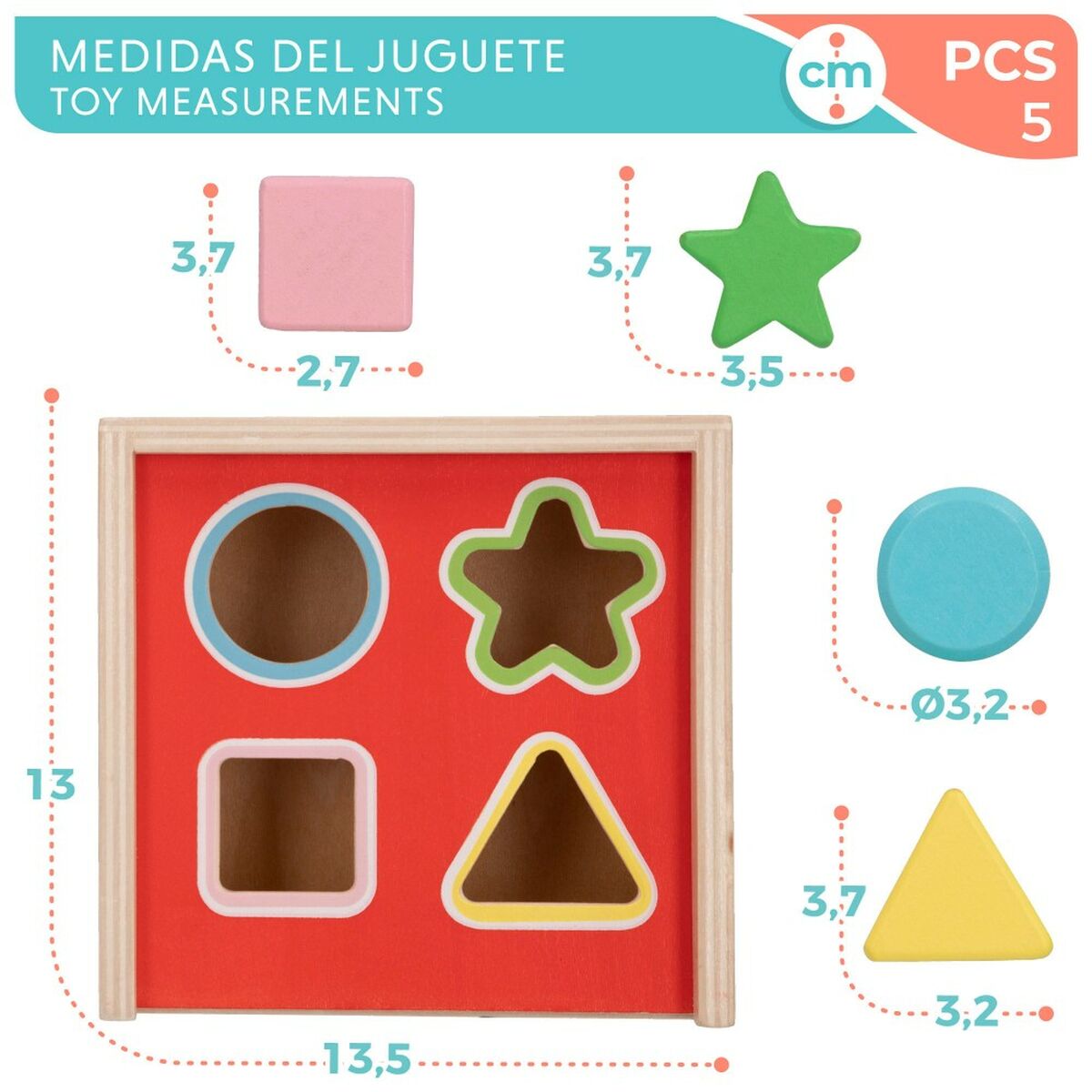Child’s Wooden Puzzle Disney 5 Pieces 13,5 x 7,5 x 13 cm (6 Units)