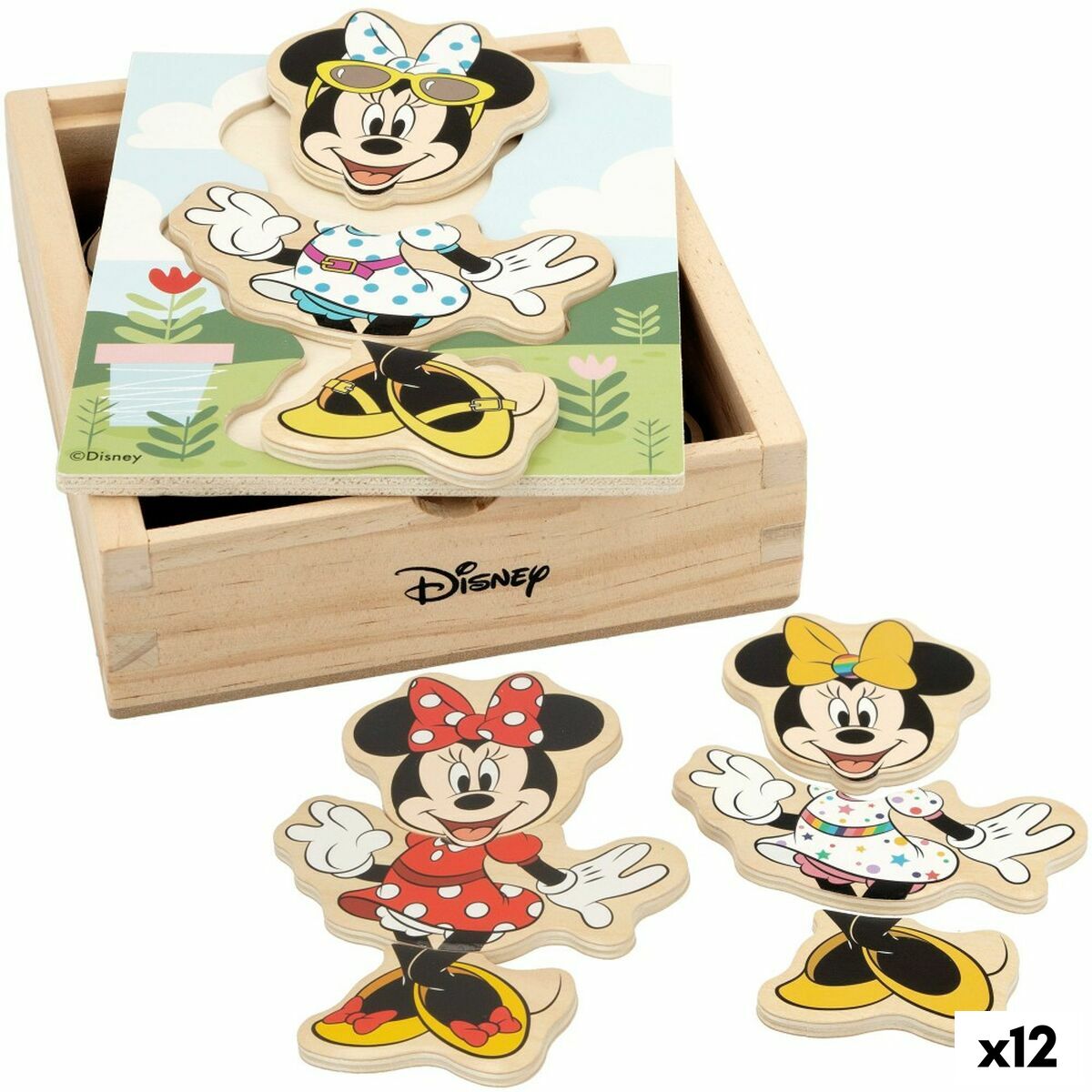 Child’s Wooden Puzzle Disney + 2 Years 19 Pieces (12 Units)