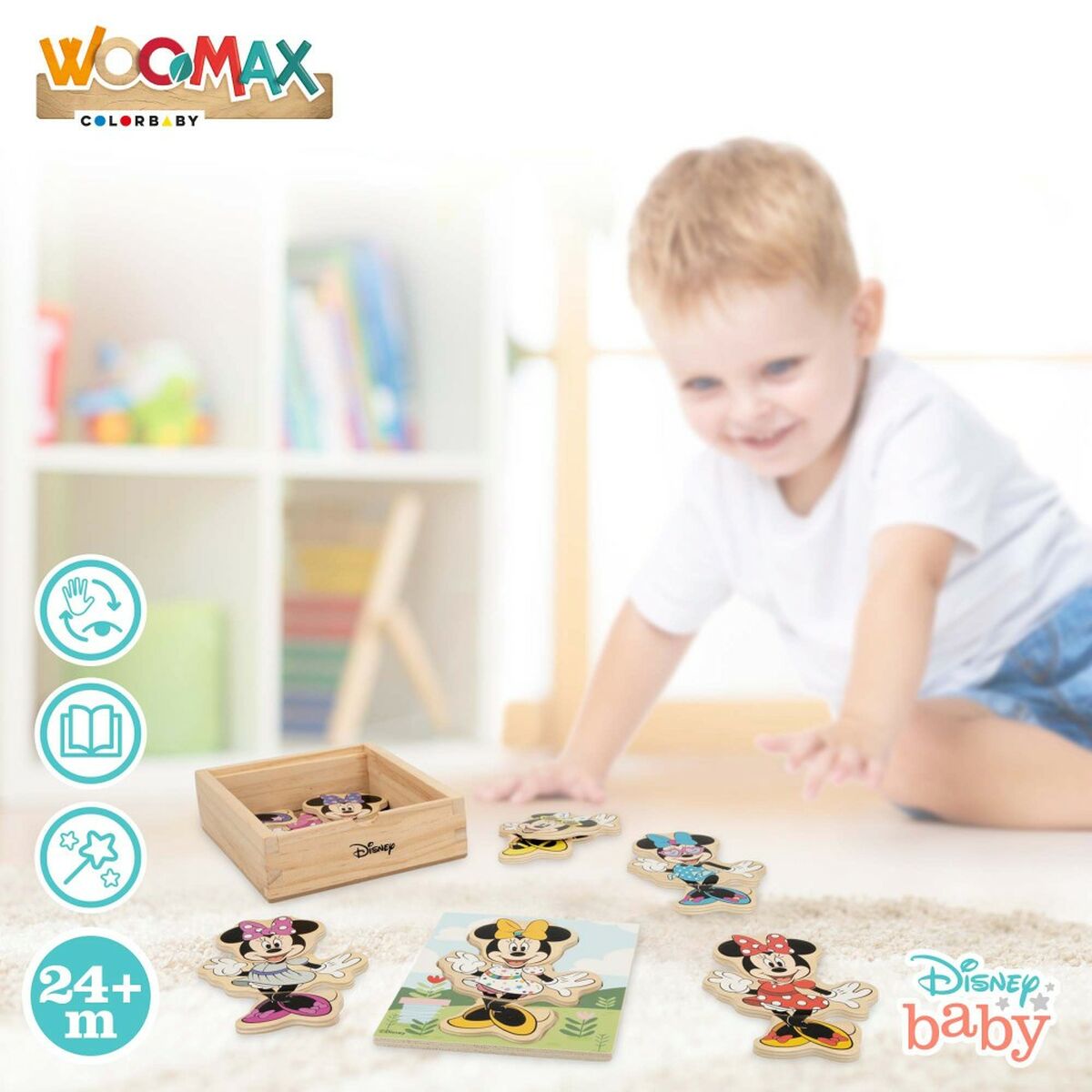 Child’s Wooden Puzzle Disney + 2 Years 19 Pieces (12 Units)