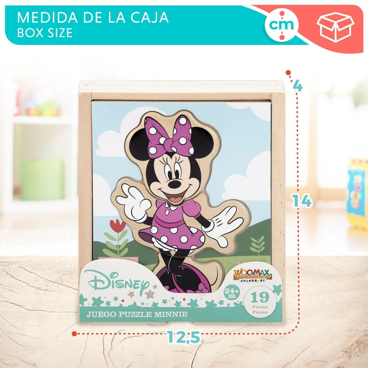 Child’s Wooden Puzzle Disney + 2 Years 19 Pieces (12 Units)