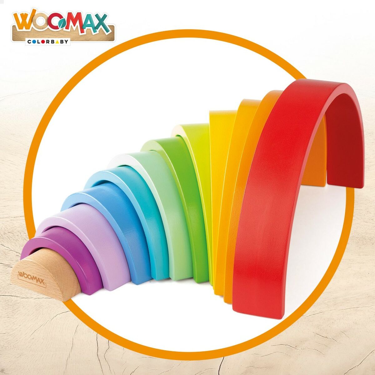 Child’s Wooden Puzzle Woomax Rainbow 11 Pieces 2 Units