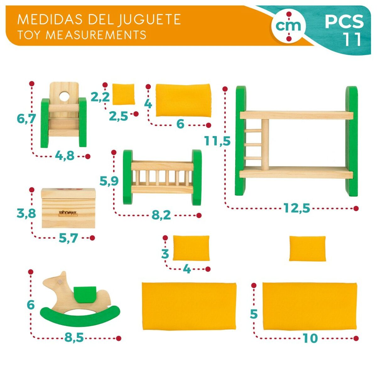 Doll’s house bedroom Woomax (6 Units)