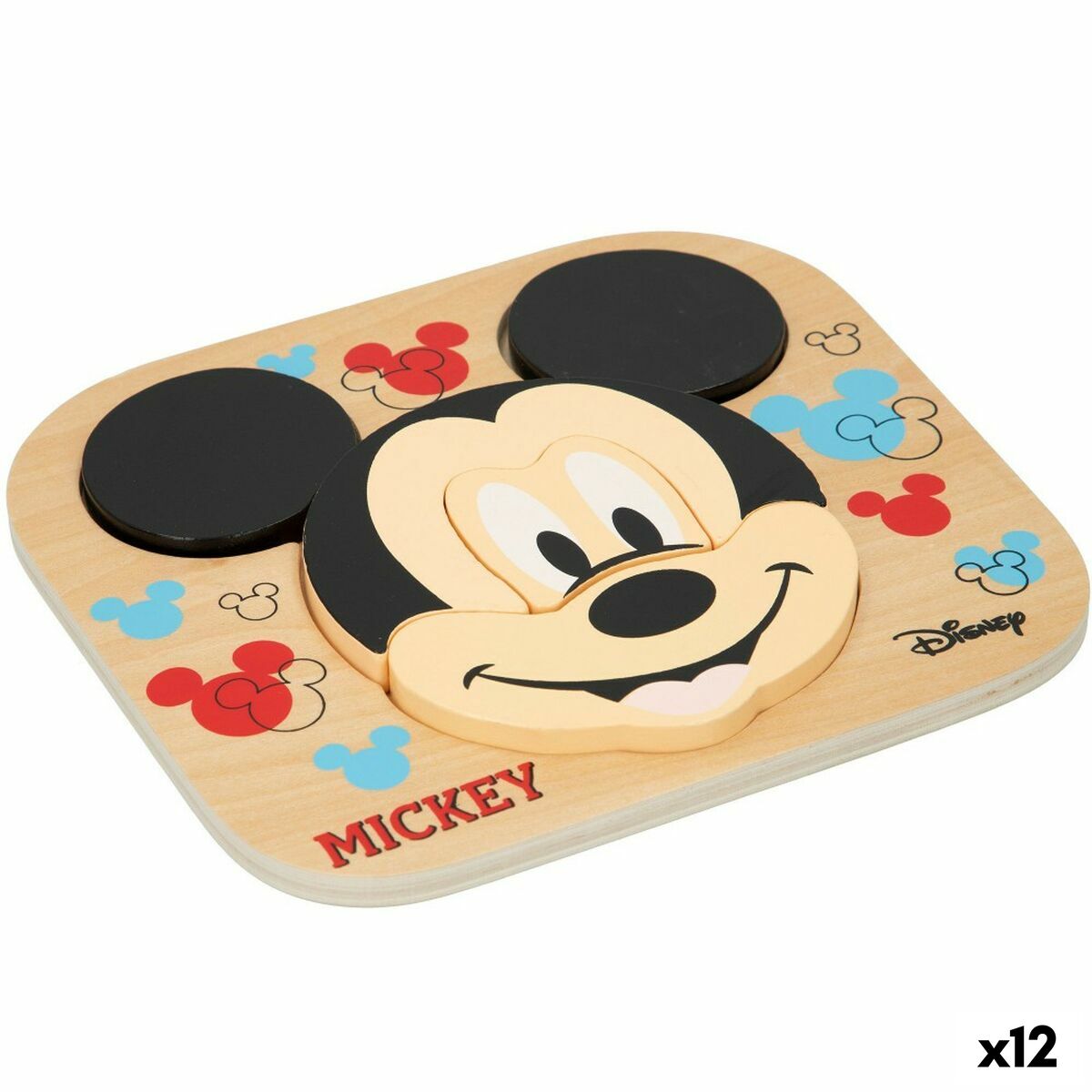 Child’s Wooden Puzzle Disney Mickey Mouse + 12 Months 6 Pieces (12 Units)