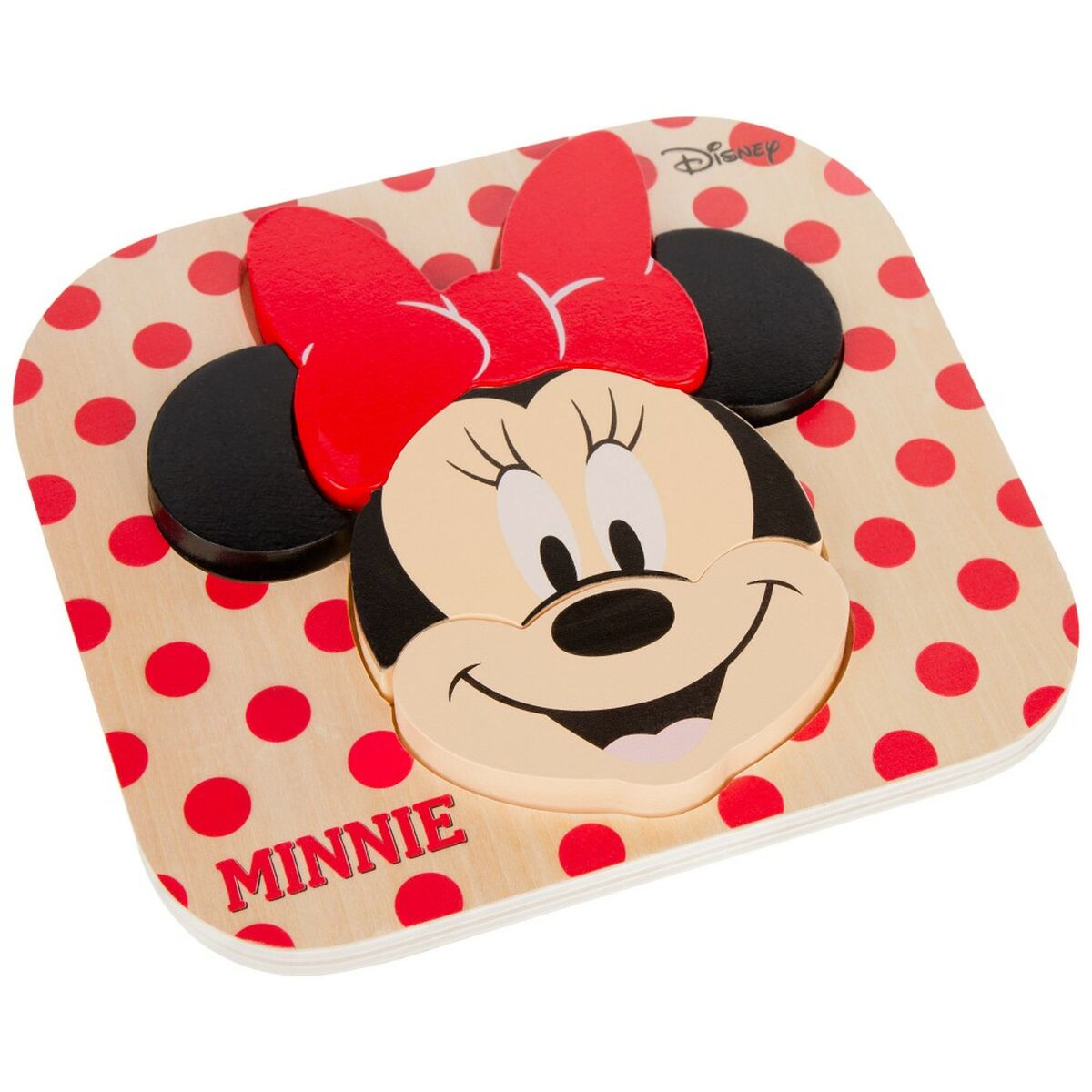 Child’s Wooden Puzzle Disney Minnie Mouse + 12 Months 6 Pieces (12 Units)