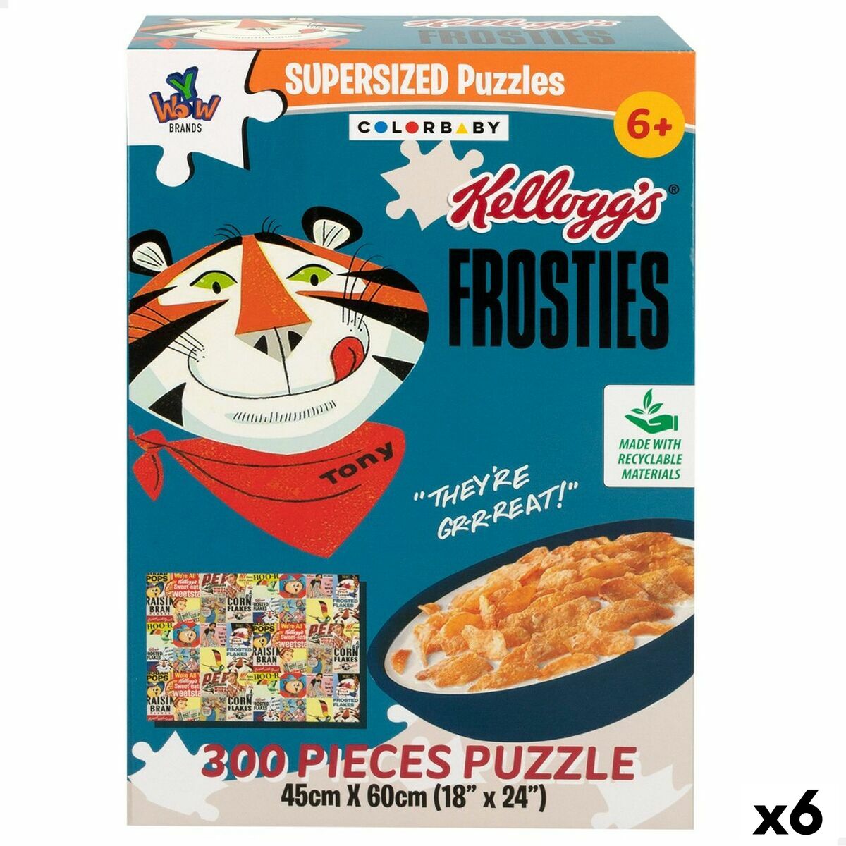 Puzzle Colorbaby Kellogg’s Frosties 300 Pieces 6 Units 60 x 45 x 0,1 cm Puzzle Colorbaby Kellogg’s Frosties 300 Pieces 6 Units 60 x 45 x 0,1 cm