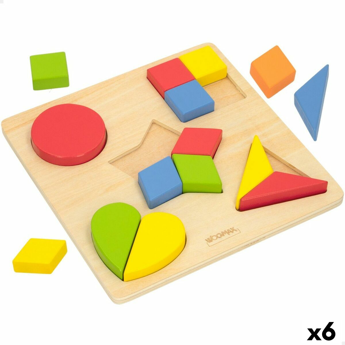 Child’s Wooden Puzzle Woomax Shapes + 12 Months 16 Pieces (6 Units) Child’s Wooden Puzzle Woomax Shapes + 12 Months 16 Pieces (6 Units)