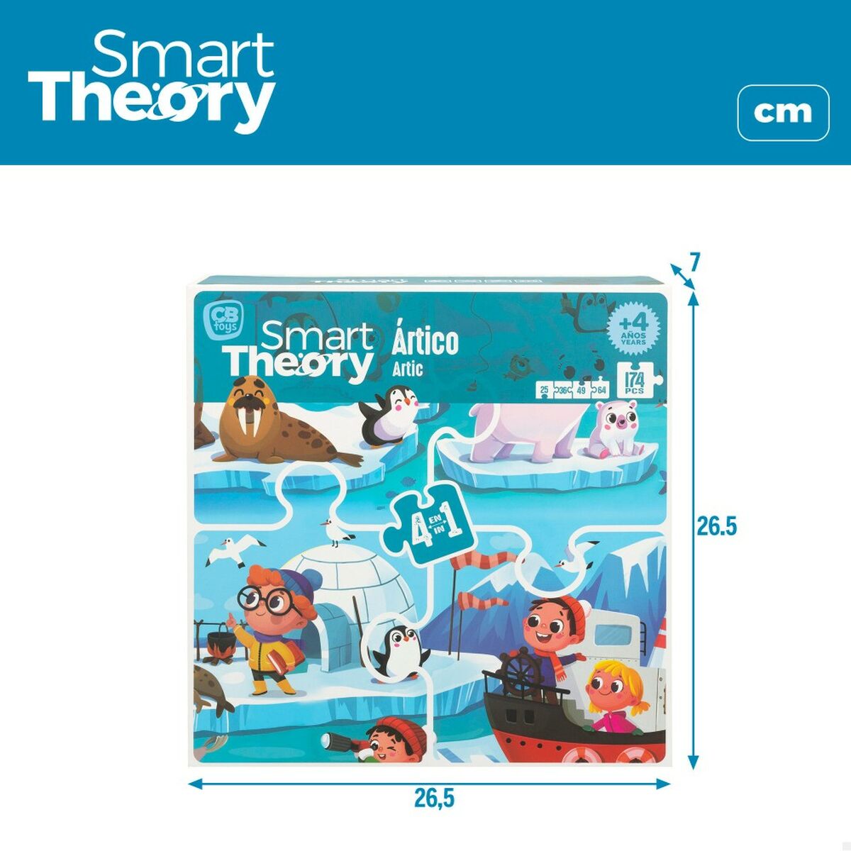Child’s Puzzle Colorbaby Artic 4-in-1 174 Pieces 136 x 34 cm (6 Units)