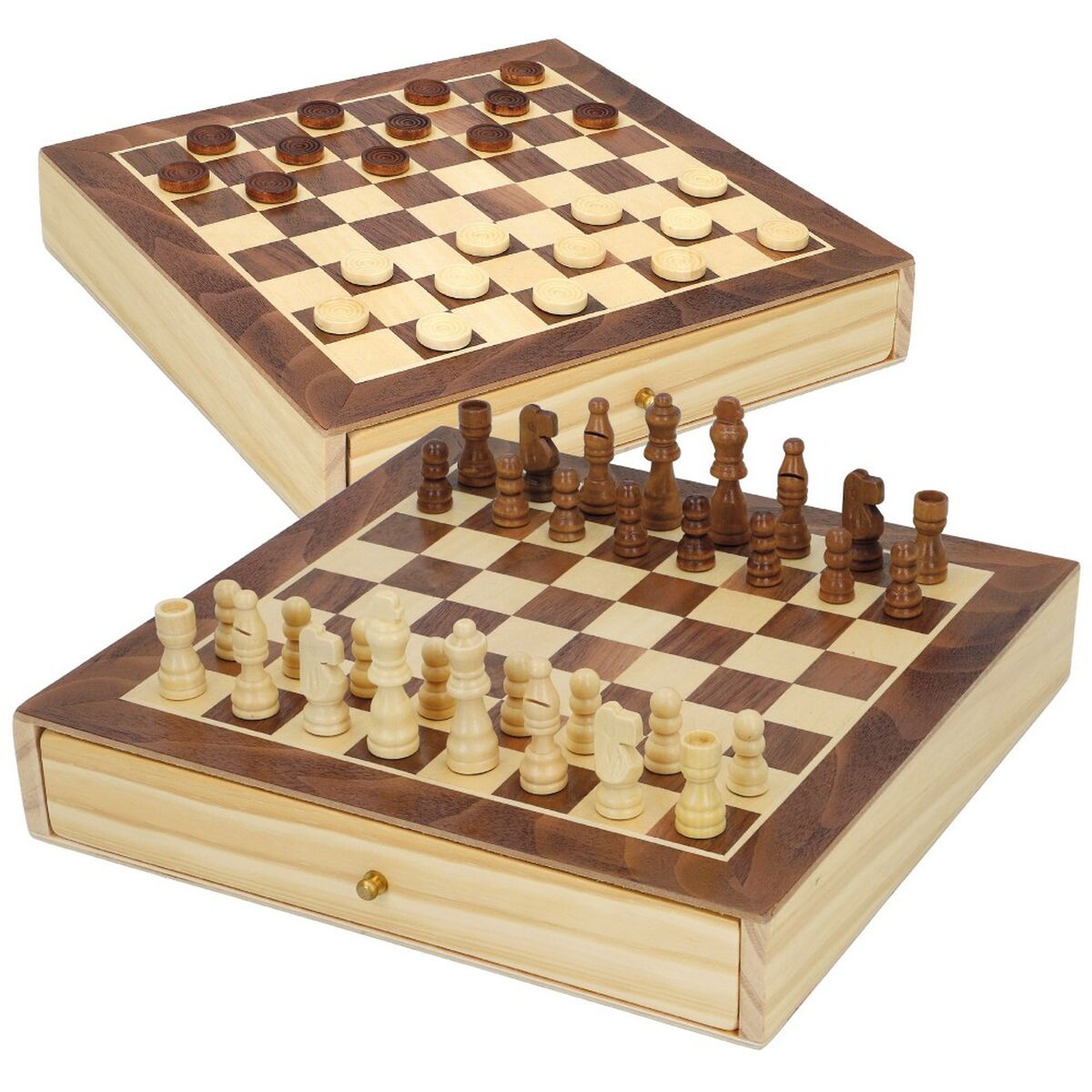 Chess and Checkers Board CB Games Wood Drawer (4 Units)