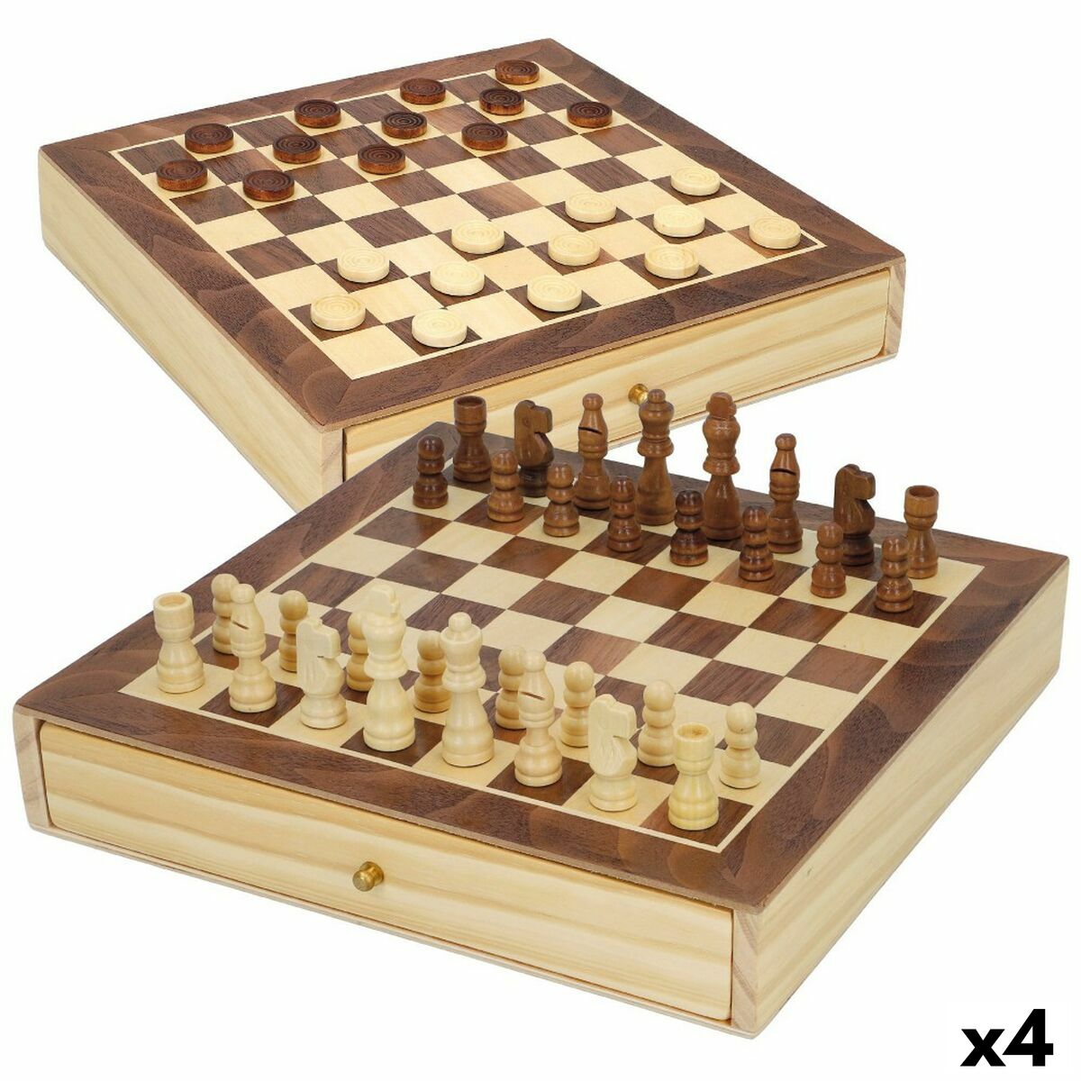 Chess and Checkers Board CB Games Wood Drawer (4 Units) Chess and Checkers Board CB Games Wood Drawer (4 Units)