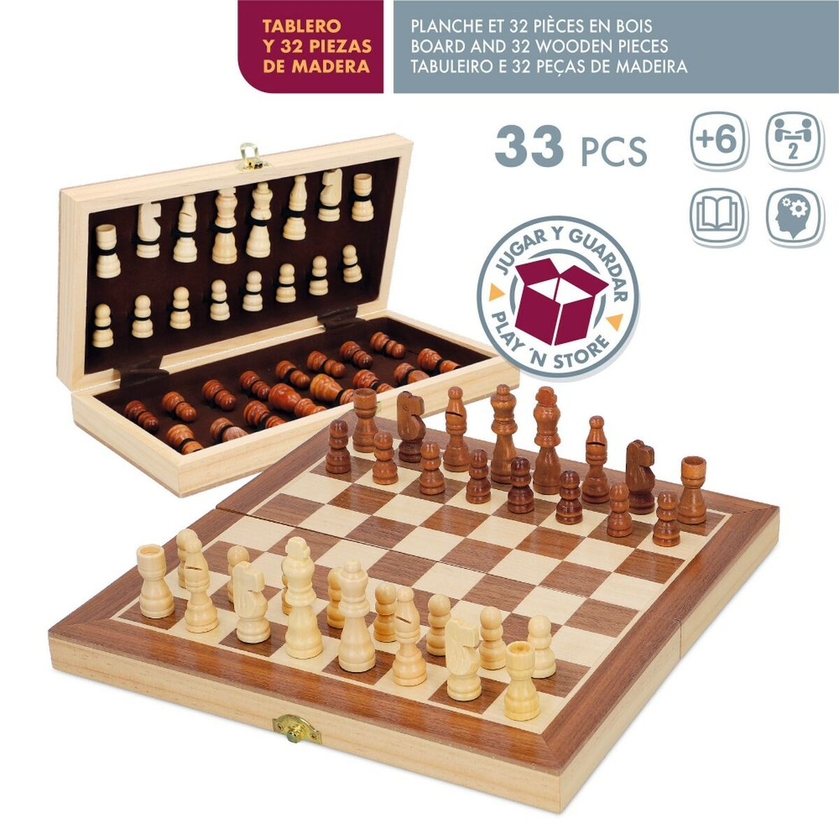 Chess CB Games Wood (6 Units)