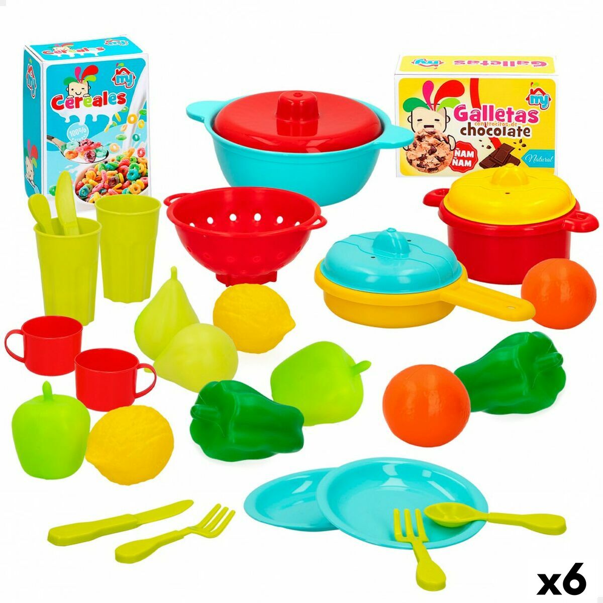 Toy Food Set Colorbaby Kitchenware and utensils 31 Pieces (6 Units) Toy Food Set Colorbaby Kitchenware and utensils 31 Pieces (6 Units)