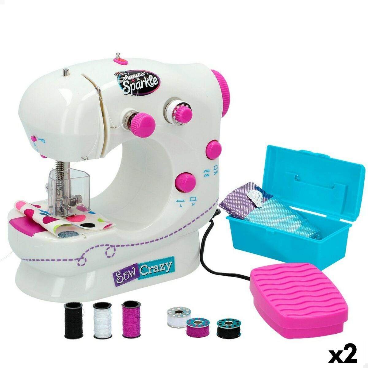 Toy sewing machine Cra-Z-Art Shimmer ‘n Sparkle 18,5 x 19 x 11 cm (2 Units) Toy sewing machine Cra-Z-Art Shimmer ‘n Sparkle 18,5 x 19 x 11 cm (2 Units)