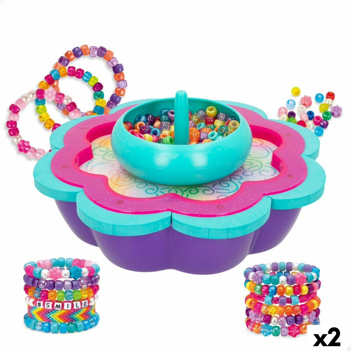 Bracelet Making Kit Cra-Z-Art Shimmer ‘n’ Sparkle Plastic 22,5 x 6,5 x 22,5 cm 2-in-1 (2 Units)