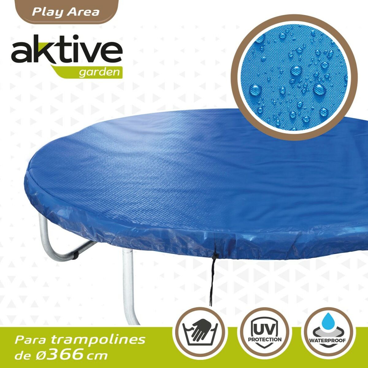 Protective Tarpaulin Aktive Elastic Bed Blue 366 cm (6 Units)
