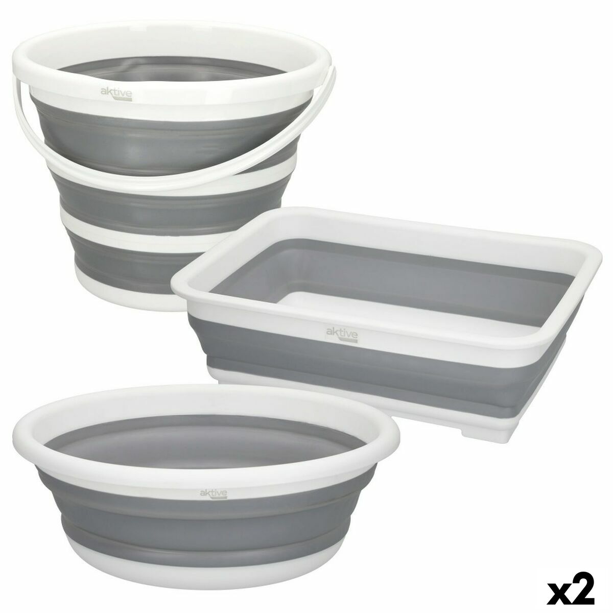 Bucket set Aktive Foldable 2 Units Bucket set Aktive Foldable 2 Units
