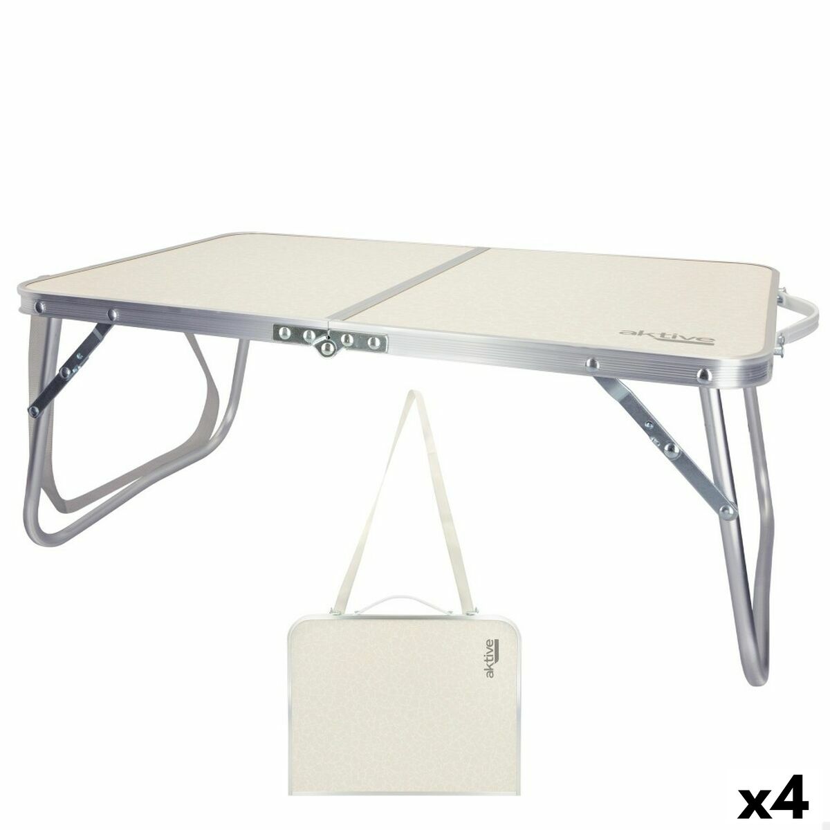 Folding Table Aktive Cream 60 x 25 x 40 cm (4 Units) Folding Table Aktive Cream 60 x 25 x 40 cm (4 Units)